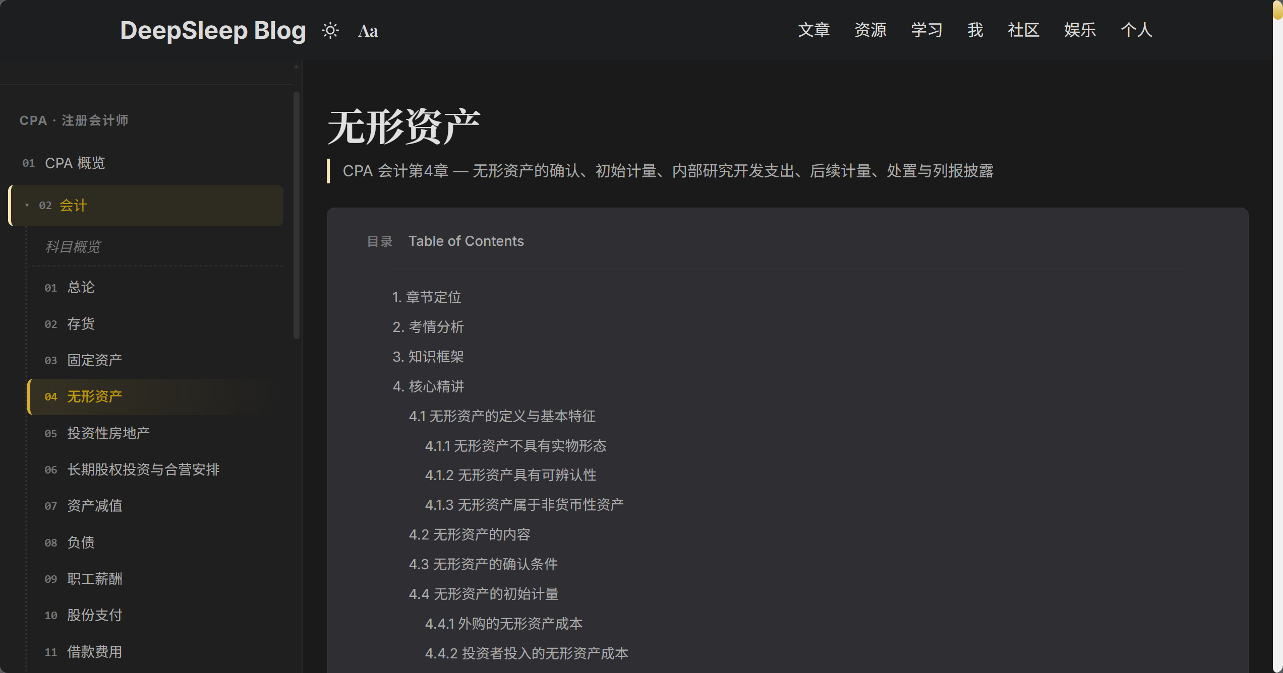 CPA 无形资产
